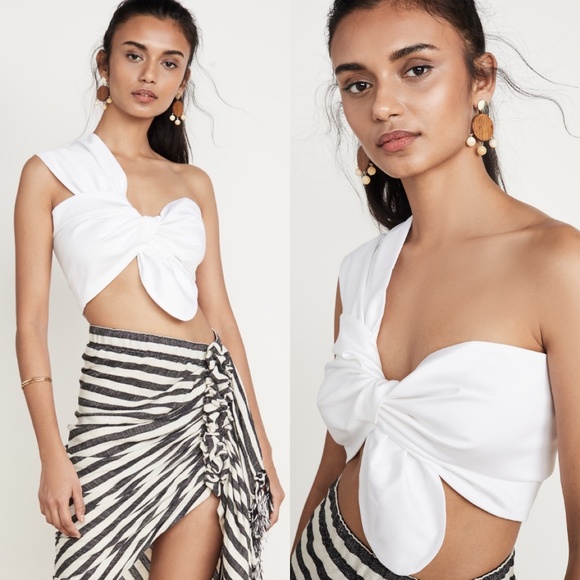 JBQ "just be queen" sol bandeau top white
